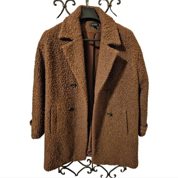 Halogen Jackets & Blazers - HALOGEN‎ Shearling Teddy Double Breasted Coat Brown- Size Large